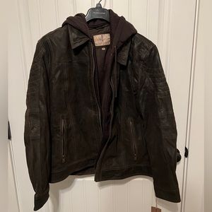 Wilson leather jacket with hood